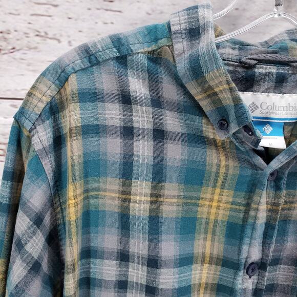 Columbia Sportwear Company Green Plaid Long Sleeve Shirt Size Medium - Picture 8 of 16